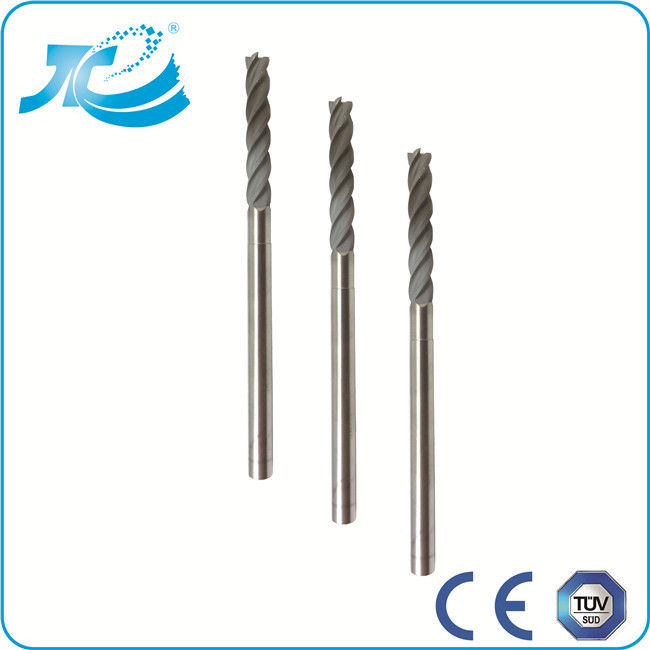 Tungsten Carbide End Mill Straight Flute with 2 or 4 Flute , Helix Angle 38 - 42 °